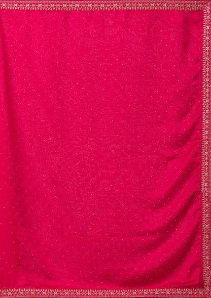 Rani Pink Sequins Raw Silk Designer Salwar Suit