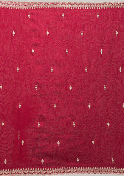 Maroon Threadwork Raw Silk Designer Salwar Suit
