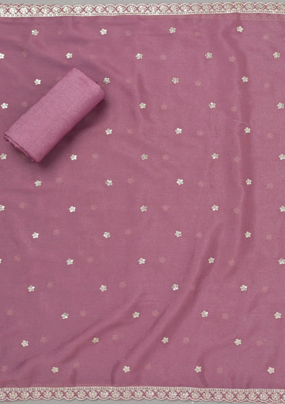 Mauve Zariwork Georgette Designer Salwar Suit