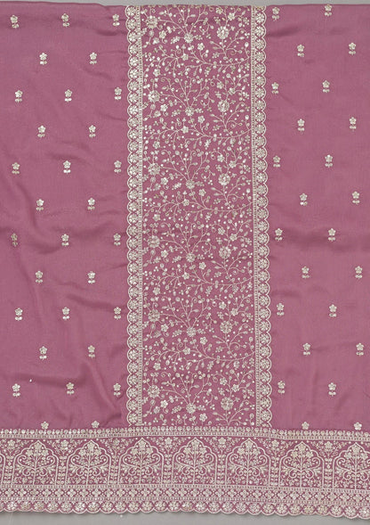 Mauve Zariwork Georgette Designer Salwar Suit