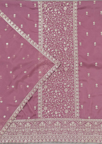 Mauve Zariwork Georgette Designer Salwar Suit