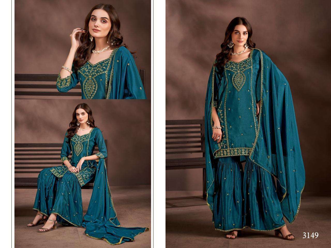 Purple Threadwork Raw Silk Designer Salwar Suit