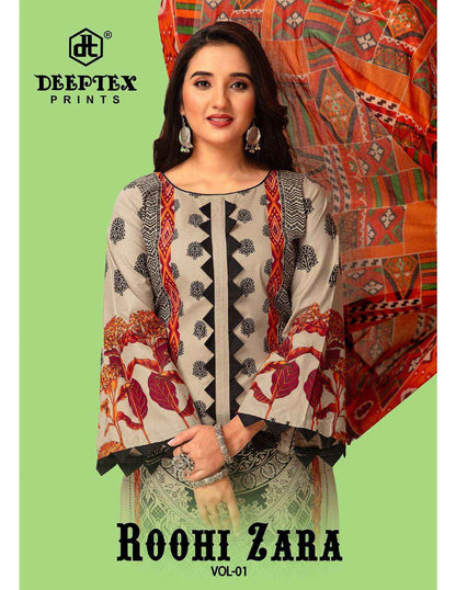 DeeptexDeeptex Roohi Zara Vol 1 Lawn Cotton Dress Material 8 pcs Catalogue
